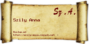 Szily Anna névjegykártya